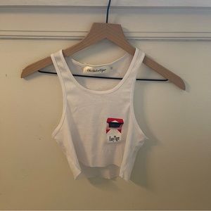 Extra cropped tank with logo